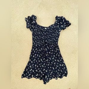 Hollister floral blue romper